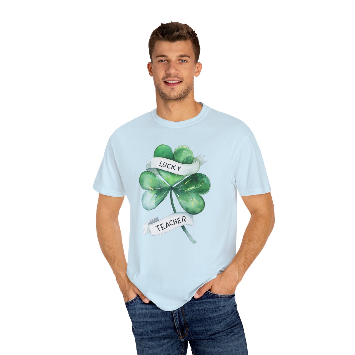 Lucky Teacher T-Shirt - Unisex Garment-Dyed Tee for Educators