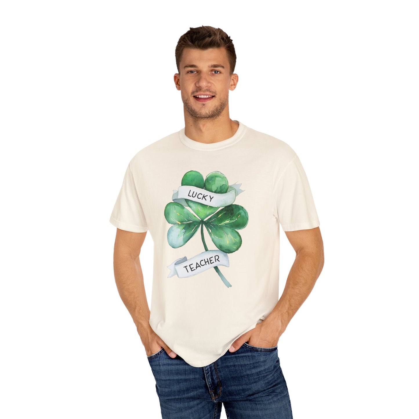 Lucky Teacher T-Shirt - Unisex Garment-Dyed Tee for Educators