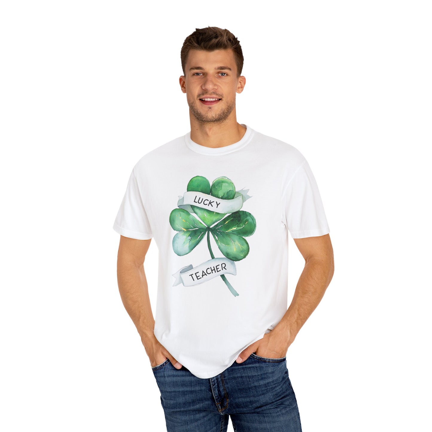 Lucky Teacher T-Shirt - Unisex Garment-Dyed Tee for Educators