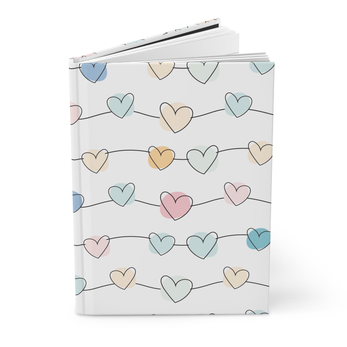 Pastel Hearts Hardcover Journal Matte