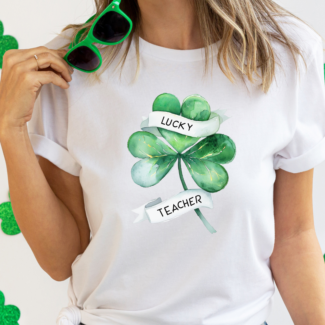 Lucky Teacher T-Shirt - Unisex Garment-Dyed Tee for Educators