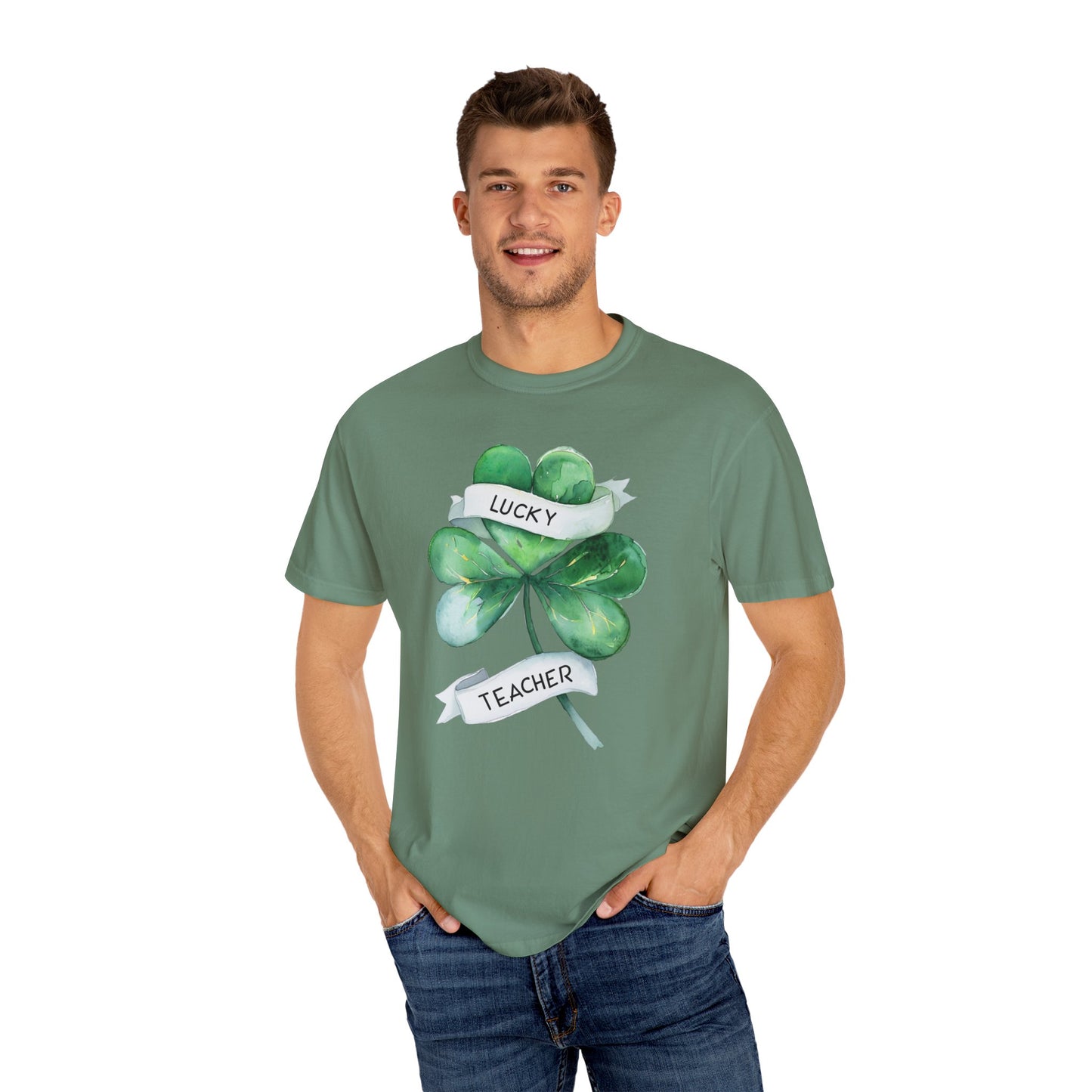 Lucky Teacher T-Shirt - Unisex Garment-Dyed Tee for Educators