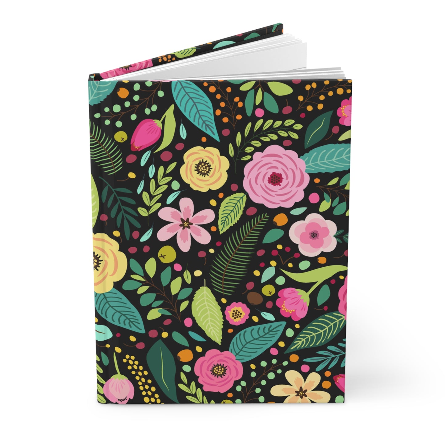 Dark Floral Hardcover Journal Matte