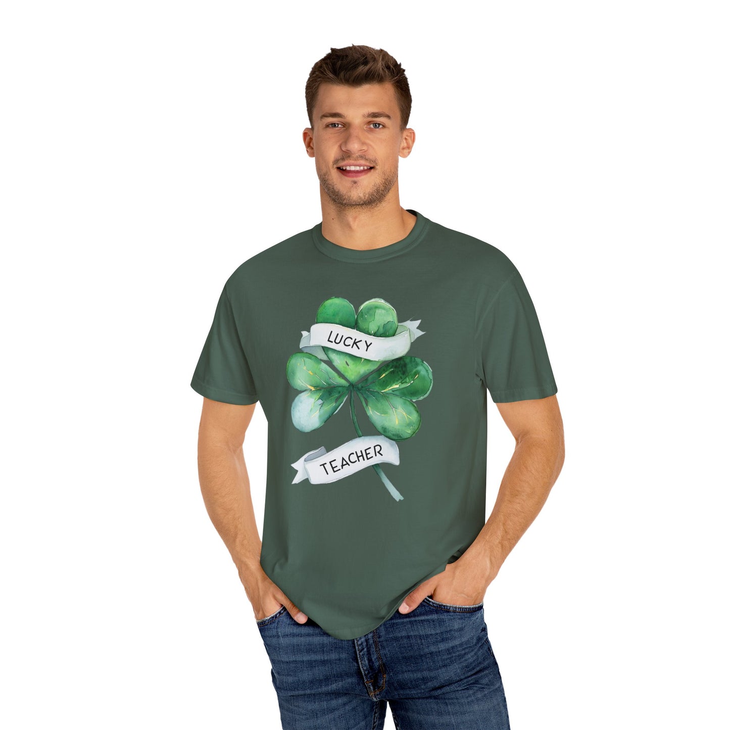 Lucky Teacher T-Shirt - Unisex Garment-Dyed Tee for Educators