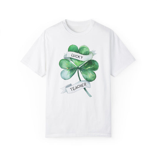 Lucky Teacher T-Shirt - Unisex Garment-Dyed Tee for Educators