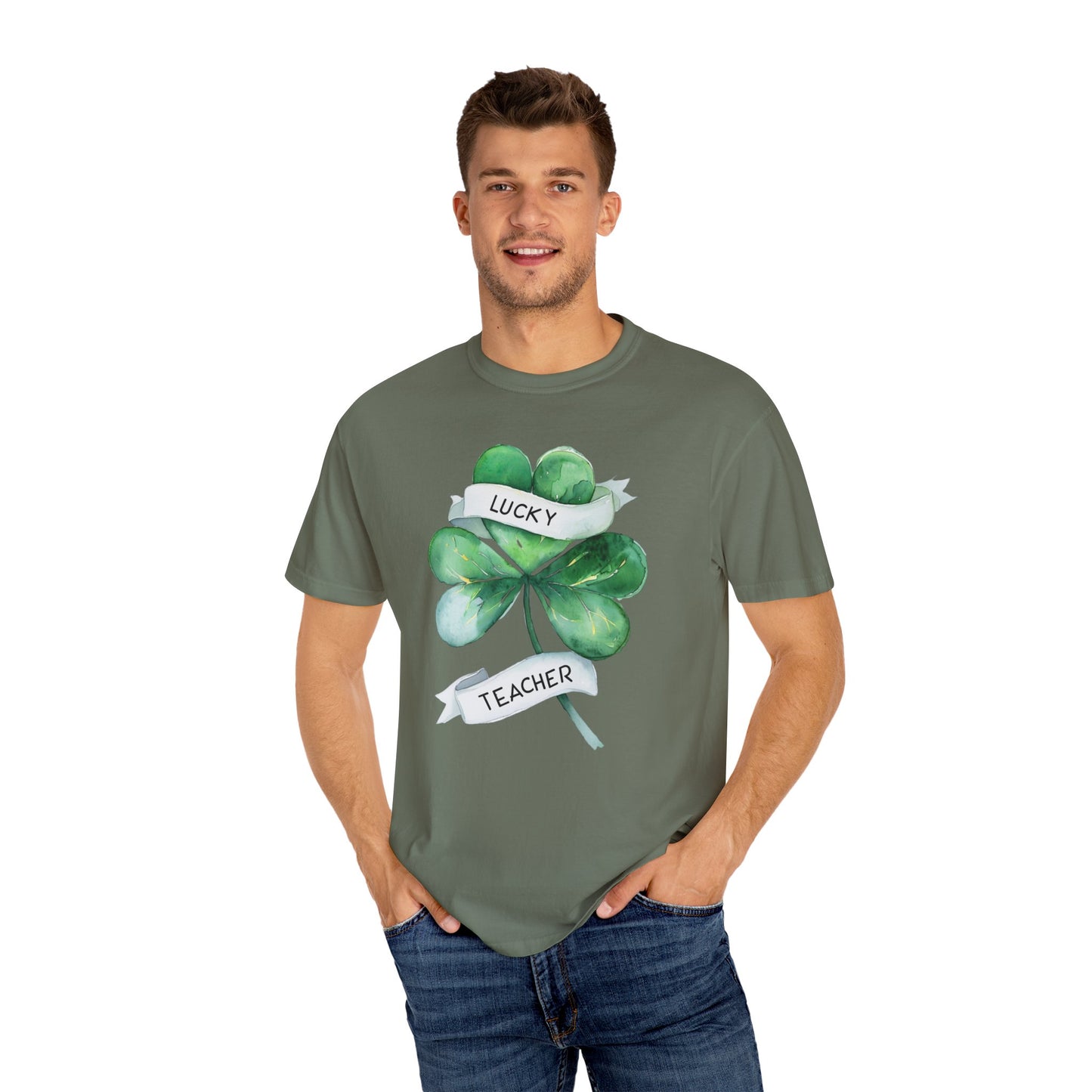 Lucky Teacher T-Shirt - Unisex Garment-Dyed Tee for Educators