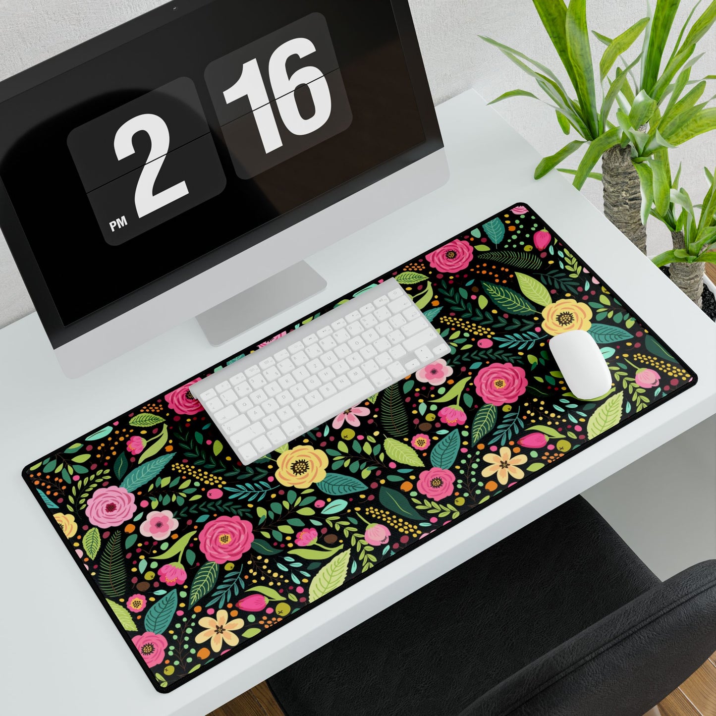 Dark Floral Desk Mats