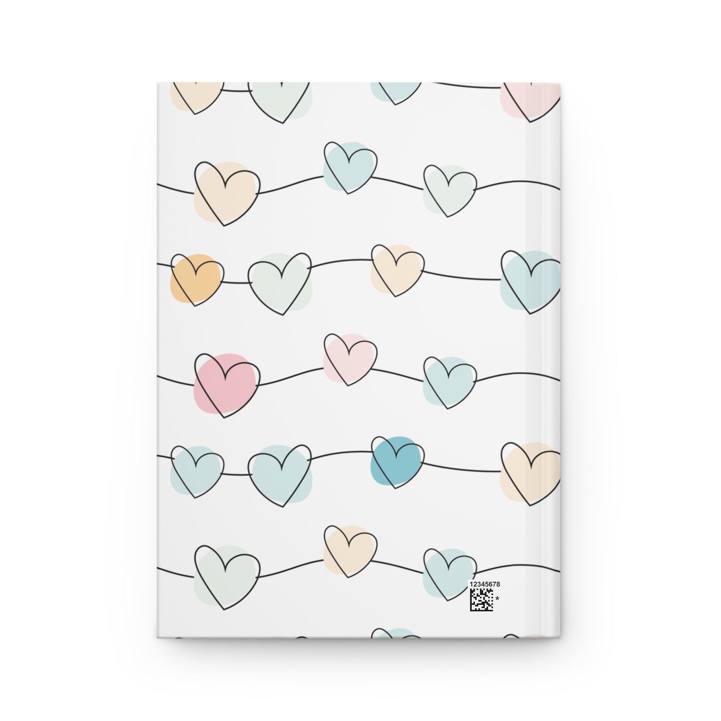 Pastel Hearts Hardcover Journal Matte